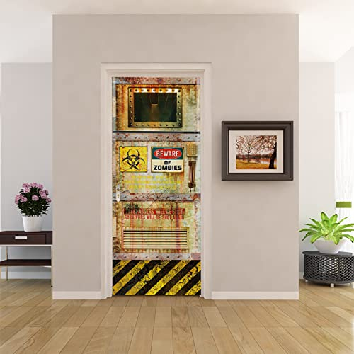 Türaufkleber selbstklebendes Türbild Horror & Türen Fototapete Türfolie Poster Tapete Pvc Wasserdicht Abnehmbare Wandbilder Für Schlafzimmer Haus Bad Büro B100 x H200cm