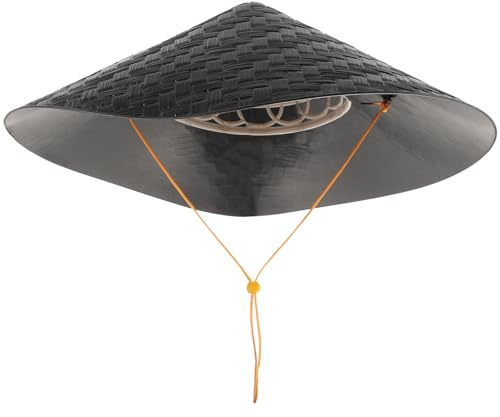 SEWACC Sombrero de bambú ninja, sombrero samurai tejido para actuaciones escénicas y fiestas temáticas, gorra decorativa, Negro, 44x44cm