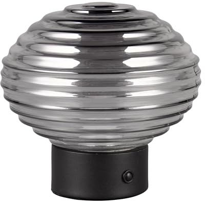 Reality Leuchten LED Akku Tischleuchte Earl R57771154, Metall Schwarz matt, Glas Smoke, inkl. 1.5 Watt LED, 4-fach Touch