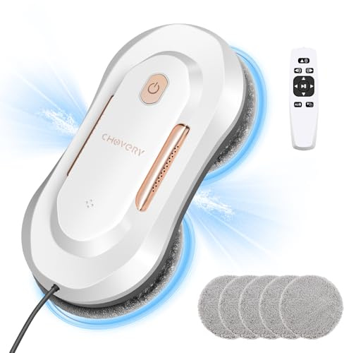 CHOVERY CL3 Window Cleaner Robot with Dual Water Spray Automatic Window Cleaning Washer Robot with Remote Control 3000Pa Suction Glass Cleaning Cleaner for Vertical Surface/Glass/Door