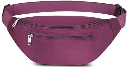 Bauchtasche Gürteltasche Hüfttasche für Herren Damen Wasserdicht Stylisch Unisex Bum Waist Fanny Pack für Outdoor Sport Reise Wandern Hundetraining (Lila)
