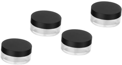 HAPINARY 4stücke Anti-leckage Loose Powder Box Mit Spiegel Und Puff Tragbare Kosmetik-behälter Für Make-up Für Tägliche Anwendung Und Reisen Schwarz