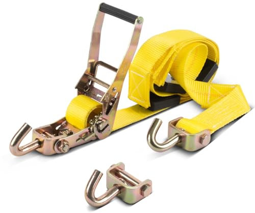 STAHLWERK Sécurité de roue TRS-50 ST 3 m x 50 mm 2,250 kg Sangle à cliquet pour pneu | Sangle de serrage | Sangle d'arrimage | Sangle de transport | Sangle de pneu | Sangle de serrage de roue de