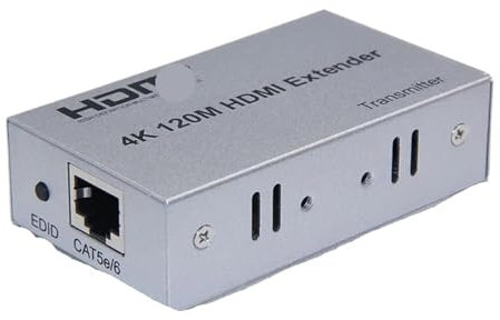 YUANFAHHH HDMI-Extender 4K 60M 100M 120M HDMI Extender Zu RJ45 Cat5e Cat6 Kabel Audio Video Konverter HDMI Ethernet empfänger for PC TV(4K 120M Silver)