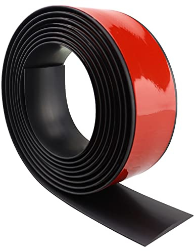 LSGCQ Übergangprofil selbstklebend Boden Übergangsleiste flach Bodenleiste | Vinyl Abdeckleiste für Fußböden Laminat (600×4cm, schwarz)
