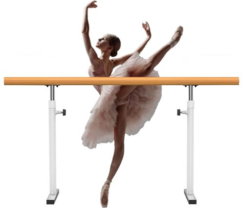 HPFHSJ Ballettstange Platzsparende Ballettstange, freistehende Tanzstange, 27,5-43,3 Zoll höhenverstellbar, für Fitnessstudio, Stretch-Heim(White,100cm/39.3in)