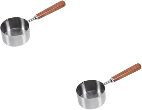 COLLBATH 2 Piezas comida para perros cuchara taza medidora taza medidora de comida para perros cuchara de comida para perros portátil cuchara medidora de alimentos Acero inoxidable
