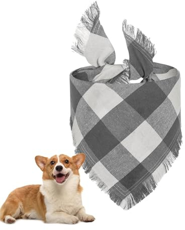 Triangel Dog Bandana,Triangel Scarf för hund Vattenabsorberande rutig