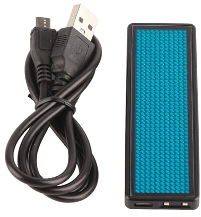 Hyuduo LED Name Abzeichen Programmierbares Scrolling Display mit Magnet-Pin für 750 Englische und 550 Chinesische Zeichen Alle Sprachen Kompatibel Blau