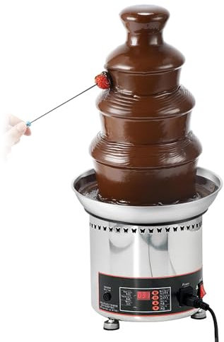 4 Tiers Large Chocolate Fondue Chocolate Melting Heating Machine Chocolate Fountain with 6.6 Pounds Capacity for Cheese BBQ Sauce Ranch
