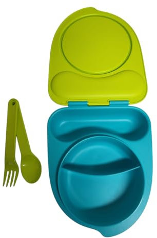Tupperware to Go, contenitore per il pranzo, piatto per bambini, 400 ml, contenitore per il pranzo con divisorio, Eco+, scuola, asilo e posate (piatto per neonati)