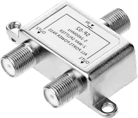 Coaxial Cable Splitter 2 Way, Coax TV Splitter 2 Way RG6 Compatible, Support 5-2400mhz, Works with TV Catv Antenna System High Speed Internet and Antenna Coaxial-Splitter