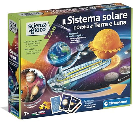 Clementoni Scienza e Gioco Lab - Il Sistema Solare, Orbita di Terra e Luna, Gioco Scientifico Bambini 6+ Anni per Scoprire il Cosmo, con Puzzle 150 Pezzi, Made in Italy, Lingua Italiana, 19402