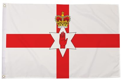 Flagmax Bandera de Irlanda del Norte de 90 cm x 60 cm, bandera duradera con ojales para uso en exteriores e interiores, bandera para el hogar, oficina o eventos