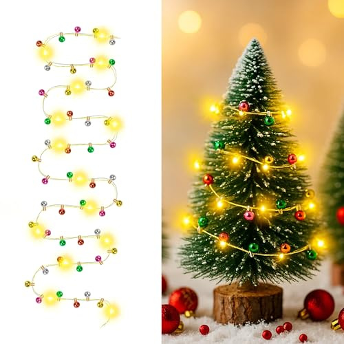 AebeChun Gnomo, catena luminosa in miniatura a LED, 2 m, accessori per la casa delle bambole, accessori per Natale, gnomo, decorazione natalizia, decorazione per la casa delle bambole, mobili in