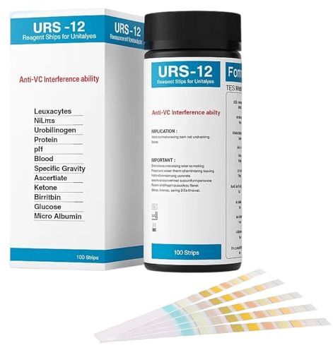 100PCS Urine Test Strips, UTI Test Strips for Infection, 12-in-1 Urine Dipstick Test Strips for UTI, Ketones, Glucose, Protein, pH, Leukocytes, Home Use, Fast Results, 45 * 120mm