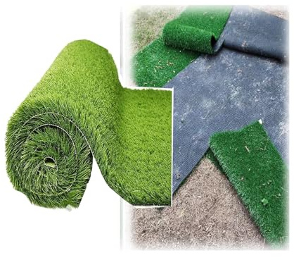 Kunstrasenrolle,Natürlich und realistisch aussehender Rasen for Garten, Haustiere und Hunde.mit Drainagelöchern, strapazierfähiger Rasen(1.5x3m/5x9ft)