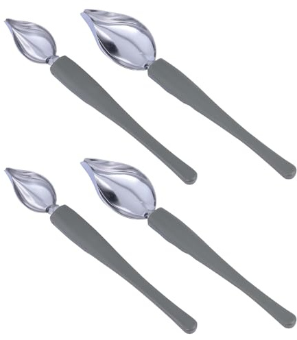 Angoily Juego de 4 Cucharas para Salsas de Acero Inoxidable Utensilios para Decoración y Emplatado Artístico Herramientas para Repostería y Cocina Profesional