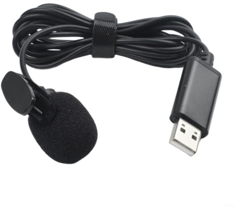 USB Lavalier mikrofon 2 m kabel rundstrålande klämma mikrofon för bil DVD-spelare PC smartphone inspelning svart