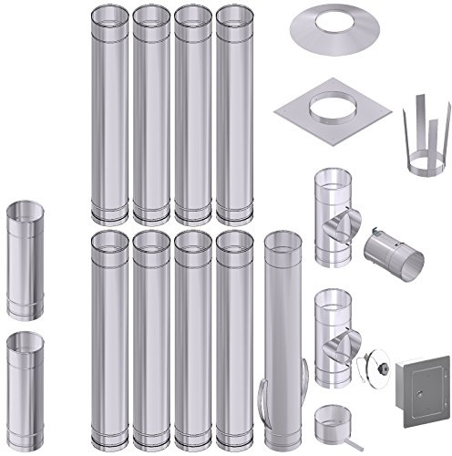 Schornsteinsanierung Bausatz DN 130 V4A 0,6mm 10,5 Meter