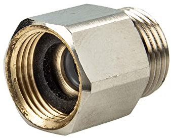 tecuro Rückflussverhinderer 3/8 Zoll AG x 3/8 Zoll, eigensicher mit Dichtung, Rückfluss-Schutz - Messing vernickelt