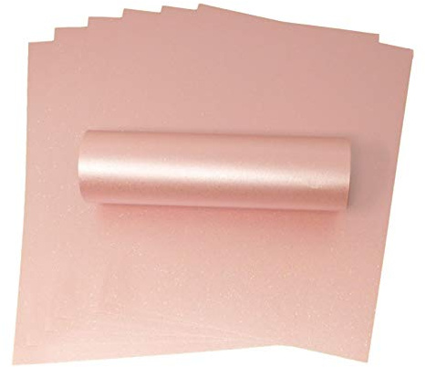 Syntego Glitzerpapier in Rosa-Pink mit schillerndem Glitzer, A4, 120 g/m², einseitig, zum Basteln von Karten, 10