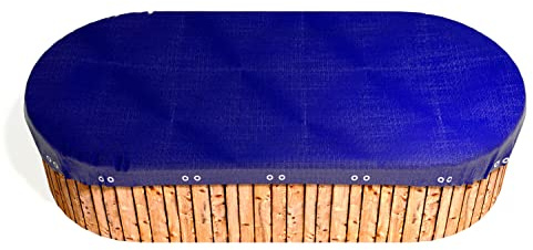 GRASEKAMP Qualität seit 1972 Abdeckplane für Pool oval 916x460cm Royalblau Planenmaß 990x540cm Sommer Winter