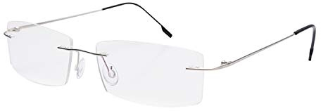 Fuisetaea Randlose Lesebrille Leichte Titan-Leserbrillen Männer Frauen +0.50 to +4.00