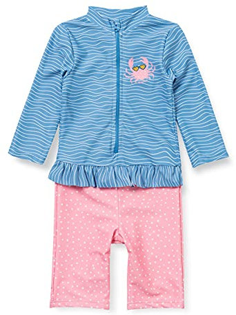 Playshoes UV-Schutz Einteiler Unisex Kinder Badeanzug Schwimmanzug Badebekleidung, Krebs Langarm, 86/92