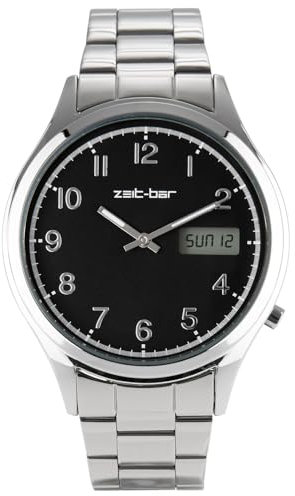 Zeit-Bar Funk-Armbanduhr Herren, mit Datums- und Wochentaganzeige
