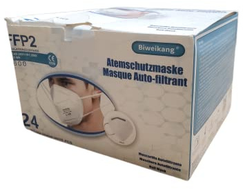 Antech - 24 FFP2 Bi Wei Kang Mascherine Certificate CE con Nasello + Spugna Alta Densità Filtrazione 5 Strati Sigillate Singolarmente…