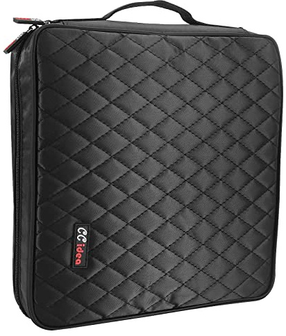 CCidea 200 Capacity CD/DVD Case Holder Portable Wallet Disc Storage Binder Nylon CD Bag for Car, Home, Travel Carrying Protector Organizer (200-Black)