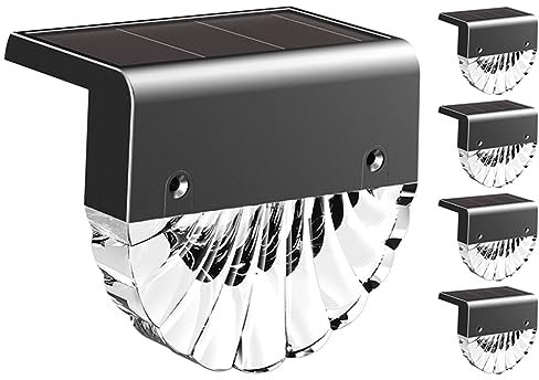 NORA TWIPS Solarleuchten für den Garten im Freien, wasserdichte Solarlampe für Gartendekoration, 4 Stück LED-Gartenleuchten für Terrasse, Garten, Treppen und Treppen, 2 Modi LED Warmweiß/Farbwechsel-B