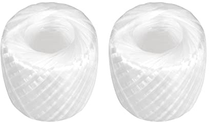 Rebower Cuerda De Poliéster Nylon [para Empaquetado Doméstico DIY]-200m/656ft / 2 Rollos De Plástico, Blanco