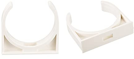 sourcing map 50mm Dia PPR U-Shaped Pipe Clamps Clips Fittings Hose Holder for Water Supply White 12 Pcs