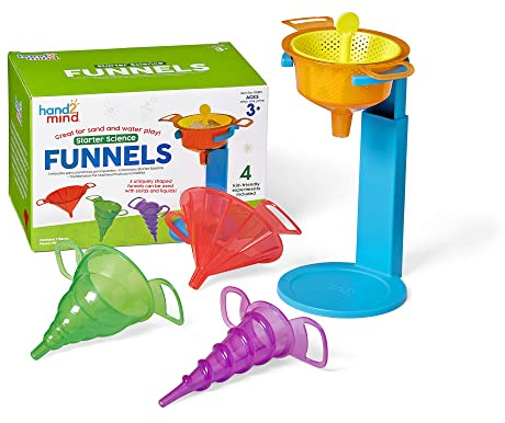 Learning Resources Starter Science Funnels, Lab Equipment, Ages 3+, Sifting Toys, Sand Sifter, Water Table Toys, Sensory Play, Educational Science Kits, Kids Chemistry Set
