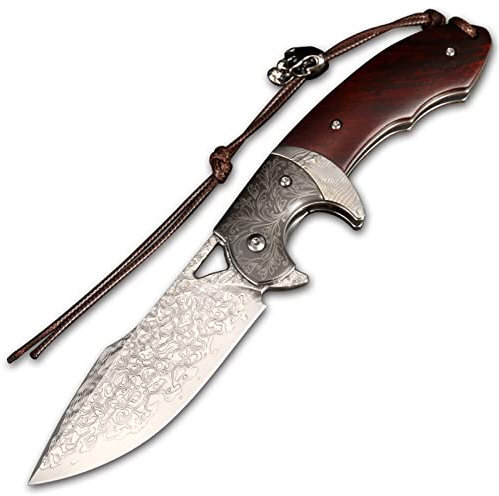 DLUCCA Holzgriff Klappmesser Outdoor Survival Messer für Camping klappmesser einhandmesser Multifunktions Taschenmesser Taschenmesser scharfes Taschenmesser
