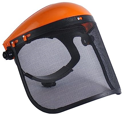 Sharplace Protection contre la tronçonneuse avec visière en maille métallique Bonne ventilation Bandeau réglable durable Léger pour les travaux en extérieur, orange
