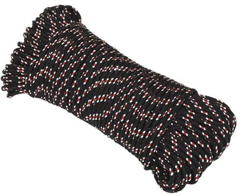 vidaXL Bootsseil Ankerleine Festmacher Tauwerk PP Leine Seil Tau Polypropylenseil Geflochten Flechtleine Schwarz 5mm 250m Polypropylen