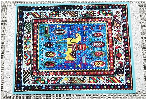 Egurs Teppich Mauspad Teppich Maus Pad Oriental Persian Mini Teppich Mauspad mit Quaste Klein Mousepad orientalischer Teppich Computer Mousepad Lustiges Büro Zubehör für Tischdekoration A05