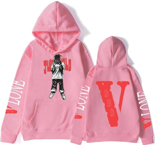 Silver Basic Rapper J-W&V Hoodie Donna Uomo Felpe con Cappuccio Hip Hop Papper Stampato Oversize Harajuku Tops M,Rosa-1