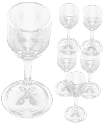 HEMOTON 6pezzi Bicchierini Da Liquore Trasparente Mini Bicchieri Per Vino Per Feste e Occasioni Speciali Capacità Design Vintage e Decorativo