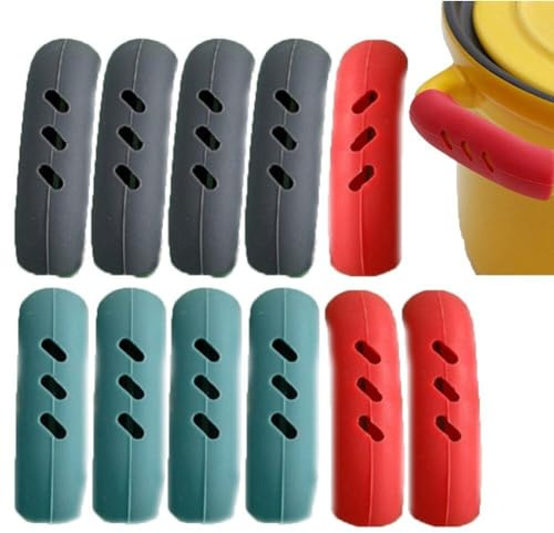 Silicone Hot Handle Holder - 12pcs Non-slip Pan Handle Cover Grips for Kitchen Cooking Accessories