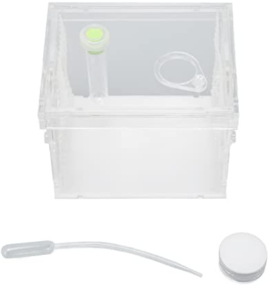 Reptilien Futterbox, Transparenter Acryl Insekten Habitat Terrarium Koffer, Feuchtigkeitsspendend, Tragbar, Reptilien Habitat Vivarium für Schnecke, Spinne, Eidechse, Gecko, Gottesanbeterin(S)
