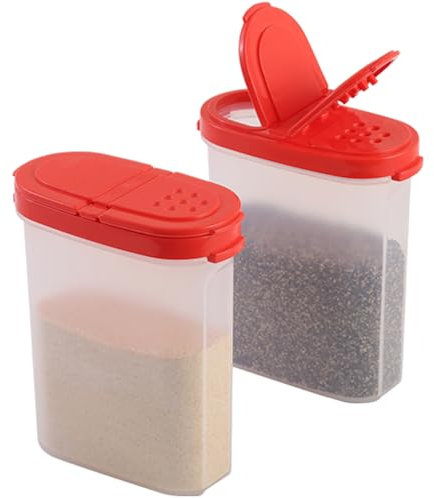 SIGNORA WARE Set de 2 Pots à Épices, Organisateur à Épices, Jolies Boite à Épices Translucides, Ensemble de Flacons à Épices, Étanche, Bocaux avec Couvercles pour Épices et Aromates Sans BPA.