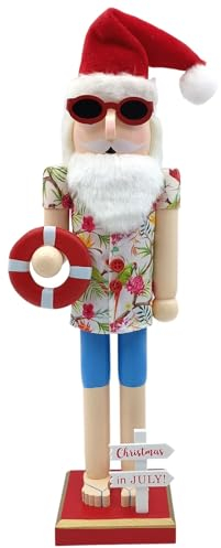 BYNYXI Christmas Nutcracker, 4ft Nutcracker Christmas Decorations, Nutcracker Toy, Christmas Nutcracker Soldier Decorations, Wooden Santa Ornaments, Party Decorations (Beach Style, Type 6)
