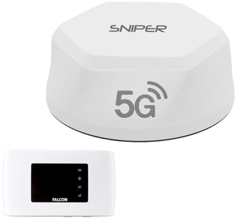 FALCON SNIPER EVO 5G LTE roof antenna, 5G Ready internet for Motorhomes, Caravans & Campervans with 4G 150 Mbps mobile router