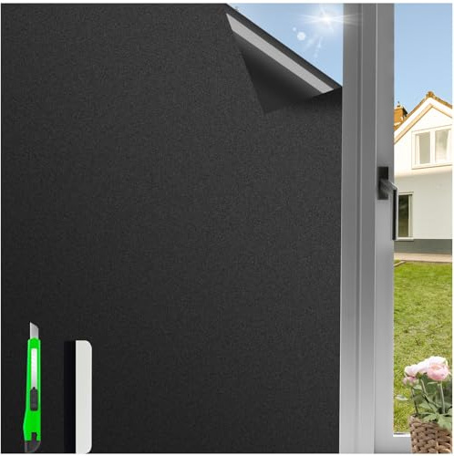 Antrect Blackout Window Film Privacy Film For Glass Windows 90X200Cm Reflective Window Film Frosted Glass Film For Window Anti Glare Window Film
