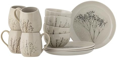 Bloomingville Bea frukostset, natur, stengods, C:T10 x H10,5/B:T11,5 x H6/P:T21 x H2, set med 4 x 3 artiklar