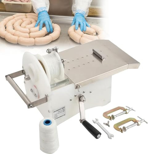 RETRIN Macchina per Legare Salsicce Manuale in Acciaio Inossidabile,Legatrice per Salsicce Commerciale (Diametro Massimo 45 Mm) Attrezzi per Cucina Ristorante